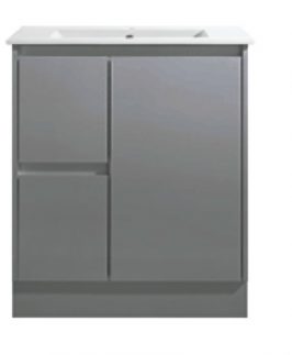 750 Matte Grey One Door Two Drawers Floor Mounted Vanity Unit - Sammy