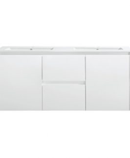 1200 Matte White Two Doors Two Drawers with Double Bowls Wall Hung Vanity Unit - Willow