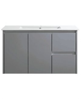900 Matte Grey Two Doors Two Drawers Wall Hung Vanity Unit - Willow