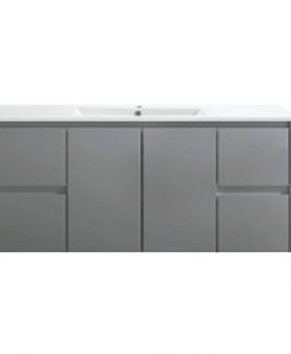 1200 Matte Grey Two Doors Four Drawers Wall Hung Vanity Unit - Willow
