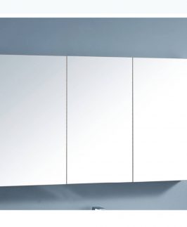1200*750 Gloss Black Three Doors Polished Edge Mirror Shaving Cabinet Unit
