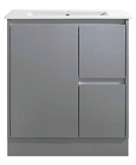 750 Compact Matte Grey One Door Two Drawers Floor Mounted Vanity Unit - Sierra Slim