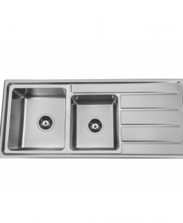 Stainless Steel One & Half Bowls Drop In Kitchen Sink with Drainer 1160*500*200mm