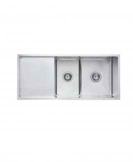 Stainless Steel One and Half Bowls Drop In/Undermount Kitchen Sink with Drainer 1000*440*250mm - Pradus