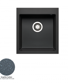 Graphite Carbon Granite Stone Single Bowl Drop In/Undermount Kitchen Sink without Drainer 460*500*190mm - Pradus