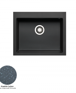 Graphite carbon Granite Stone Single Bowl Drop In/Undermount Kitchen Sink without Drainer 610*500*190mm - Pradus