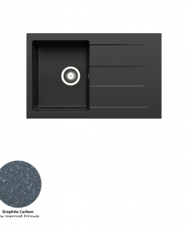 Graphite carbon Granite Stone Single Bowl Drop In/Undermount Kitchen Sink with Drainer 790*500*190mm - Pradus