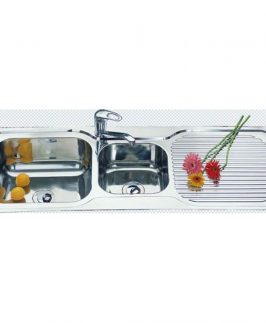Stainless Steel One & Half Bowls Drop In Kitchen Sink with Drainer 1225*470*180mm
