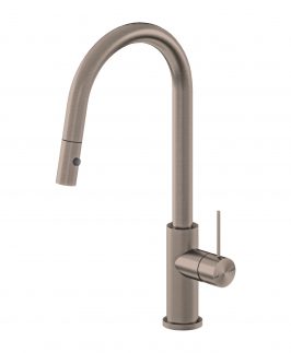 Sink Mixer with Pull Out Goose Neck Brushed Bronze - Mecca