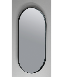 500*1000 Oval Matt Black Aluminium Frame Mirror