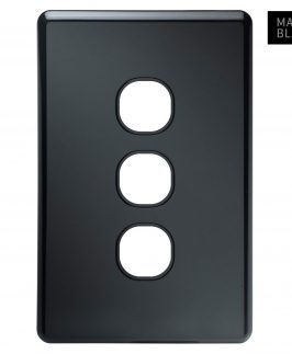 Matte Black 3 Gang Switch Plate