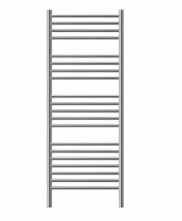 620*1340mm Jeeves Classic D Straight Round 21 Bars Polished Stainless Steel 250 Watt Heated Towel Rail