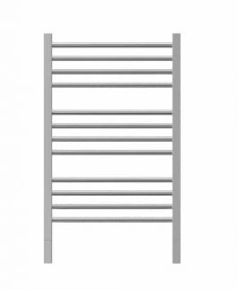 620*870mm Jeeves Quadro P Square Uprights with Round 12 Bars Brushed Stainless Steel 150 Watt Heated Towel Rail