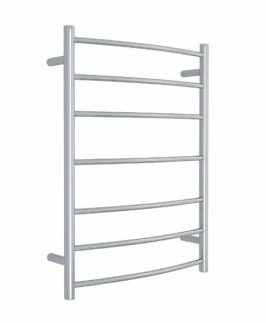 600*800mm Curved Round 7 Bars Polished Stainless Steel 80 Watt Heated Towel Rail