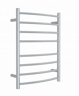 530*700mm Curved Round 8 Bars Polished Stainless Steel 78 Watt Heated Towel Rail