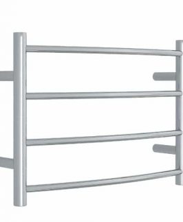 400*420mm Curved Round 4 Bars Polished Stainless Steel 45 Watt Heated Towel Rail