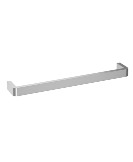 640mm Single Square Bar with Round Corners Polished Stainless Steel 23 Watt Heated Towel Rail